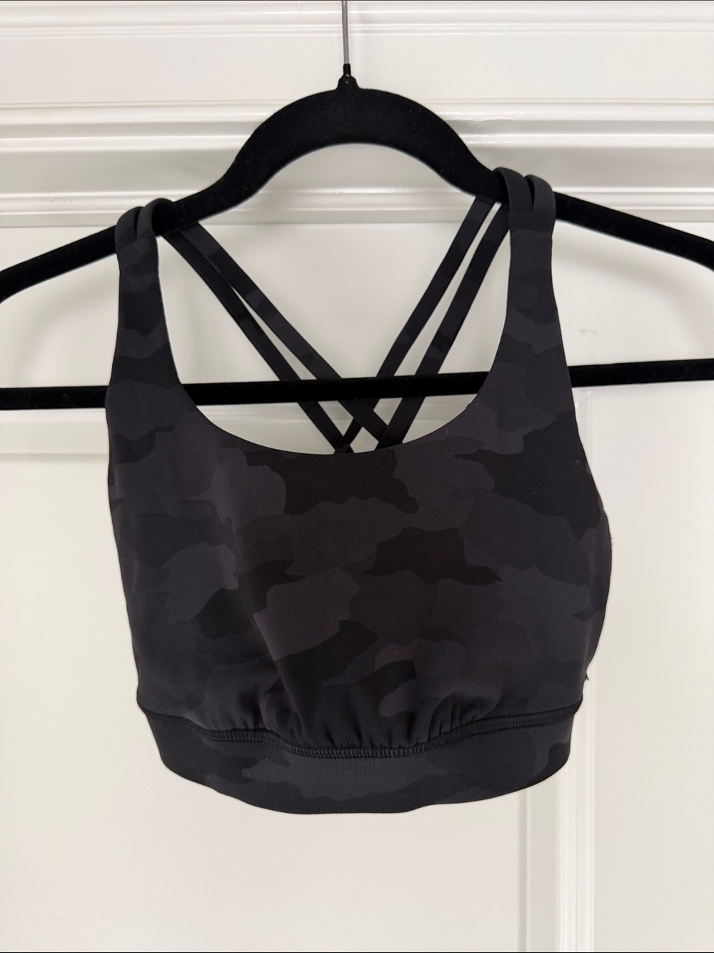 lululemon athletica Black Camo Strappy Sports Bra